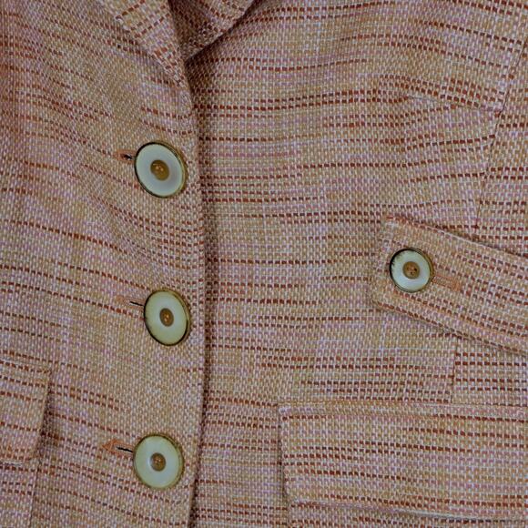 Nine & Company 'Tequila Sun' Melon 3-Button Tweed Suit Jacket 8 Schoolgirl NWT - Picture 3 of 8